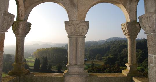 Vistas de los alrededores del Pazo desde el balcón de la Torre de la Quimera