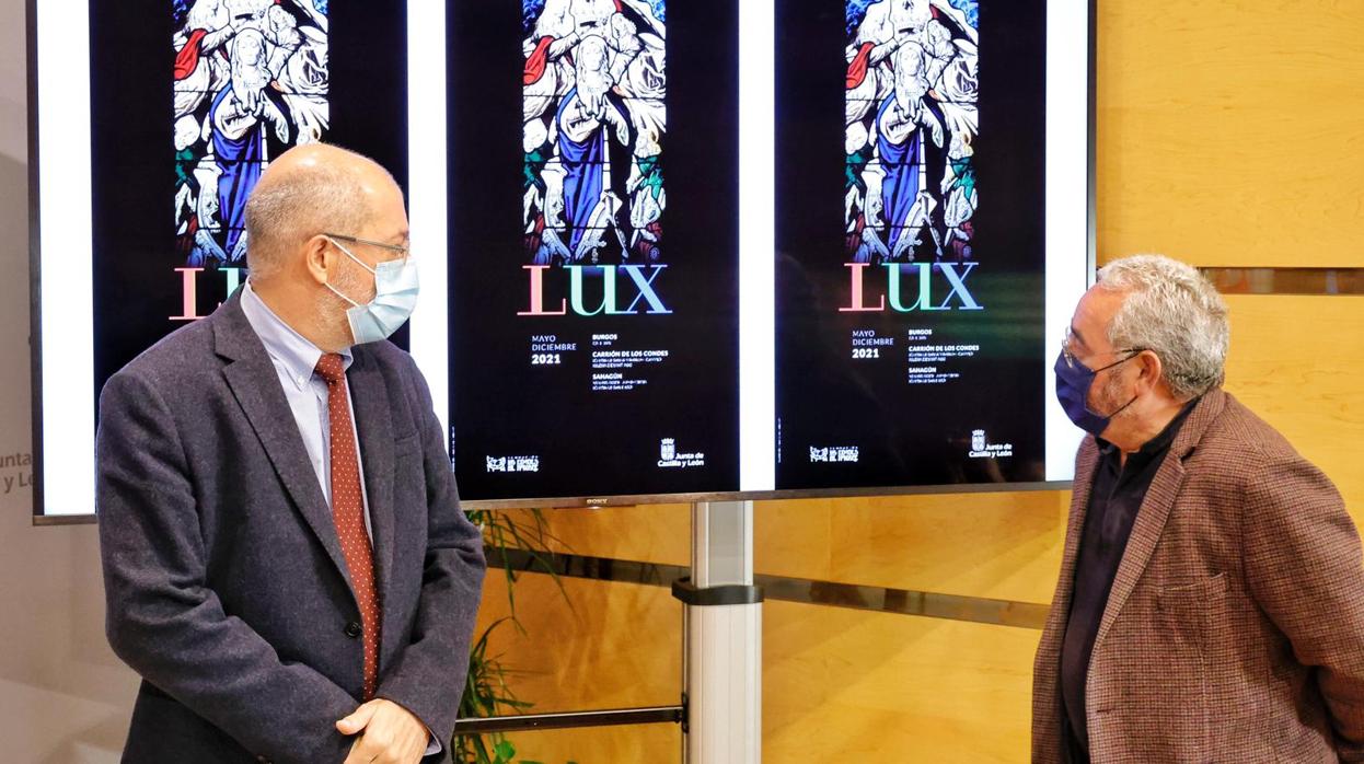 El vicepresidente Francisco Igea y el secretario general de Las Edades, Gonzalo Jiménez, presentan el cartel de la próxima edición del proyecto expositivo