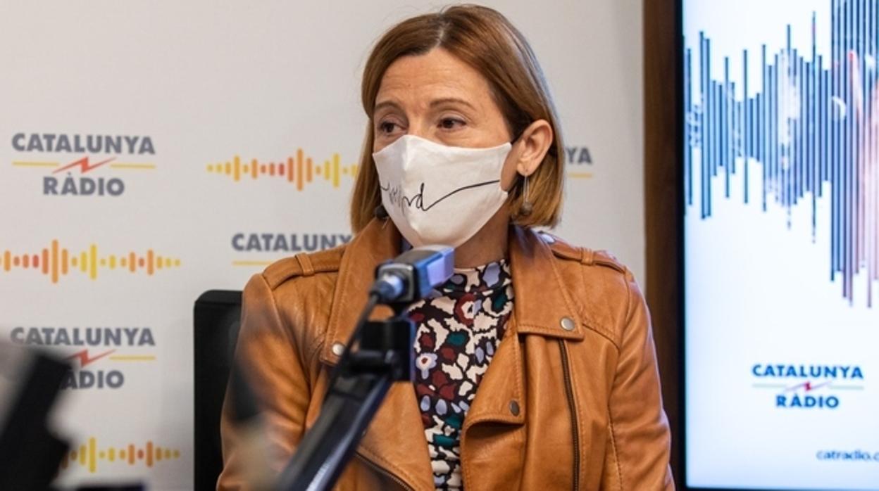 Carme Forcadell, durante la entrevista en Catalunya Ràdio