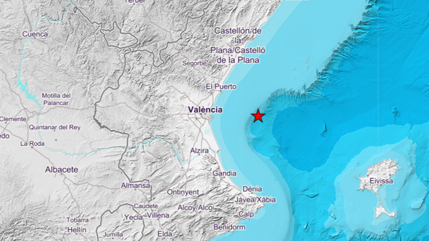 Un total de veintidós terremotos consecutivos sacuden de madrugada el Golfo de Valencia