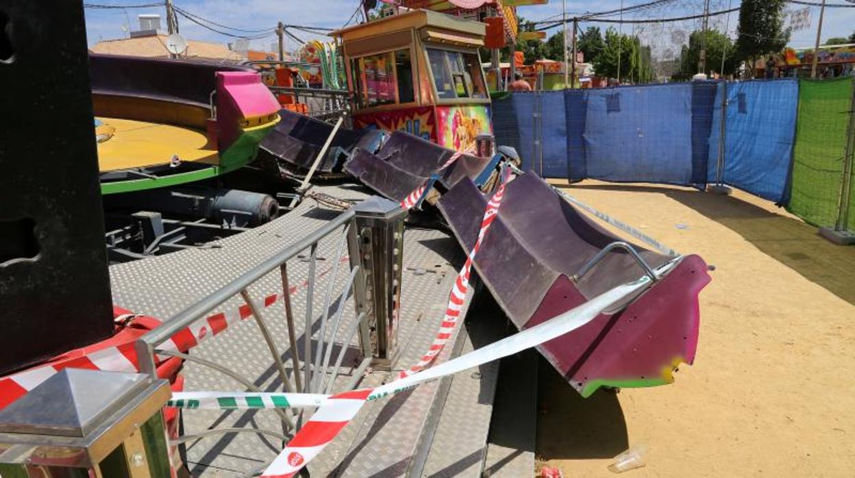 Atracción de feria precintada tras un accidente, en imagen de archivo