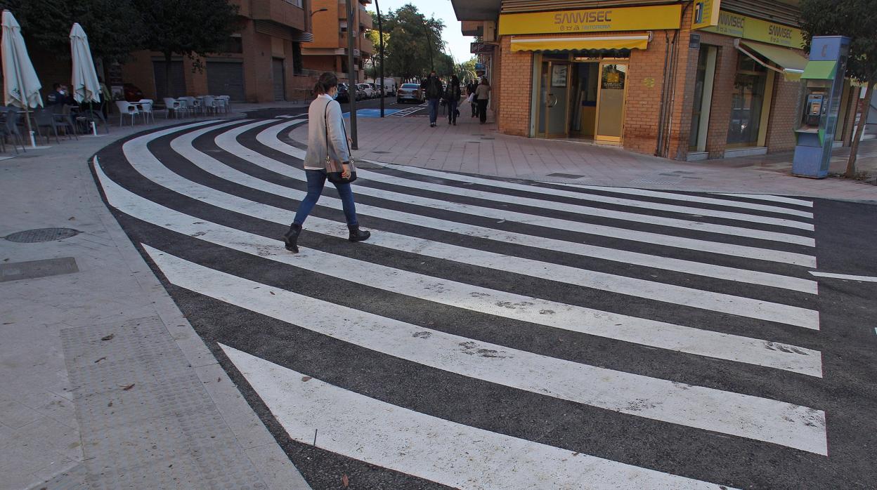 Imagen de uno de los pasos de peatones de San Vicente del Raspeig (Alicante)