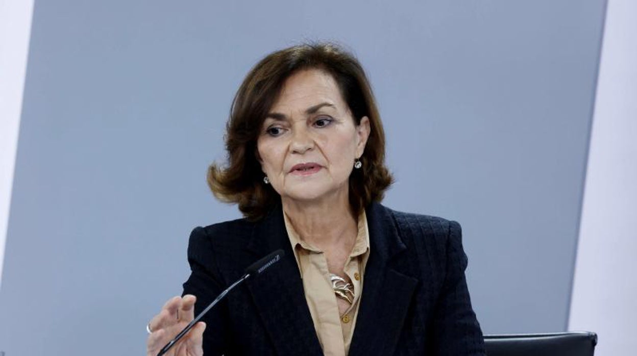 La vicepresidenta primera del Gobierno, Carmen Calvo