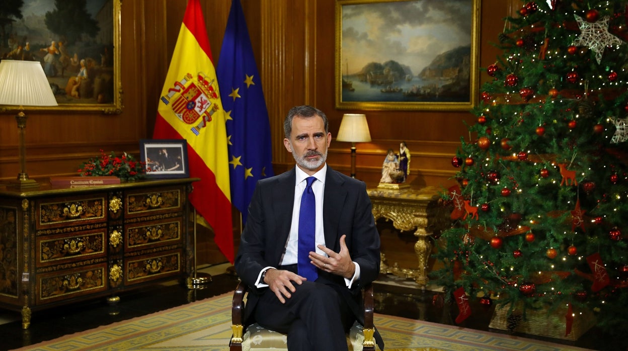 Don Felipe, durante el Mensaje de Navidad de la pasada Nochebuena