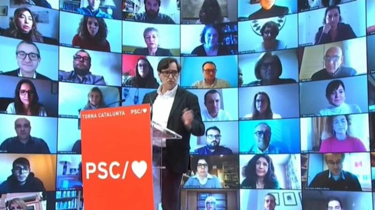 Salvador Illa, en su primer acto como candidato del PSC
