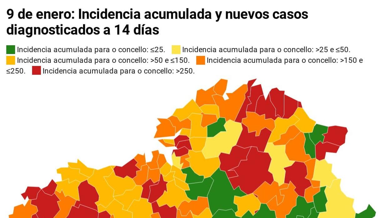 Mapa de incidencia gallego