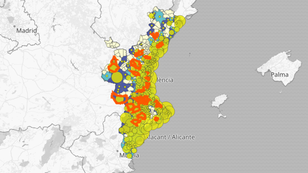 Confinamiento en Valencia: mapa y listado de rebrotes en el día récord de contagios de coronavirus de toda la pandemia