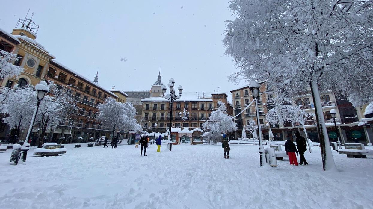 La plaza de Zocodover de Toledo, esta mañana