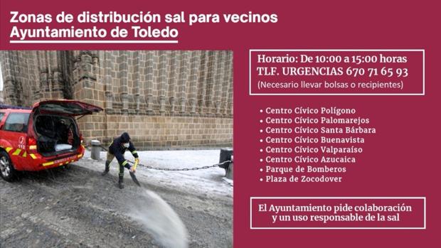 El Ayuntamiento repartirá desde este jueves 300 toneladas de sal entre los vecinos