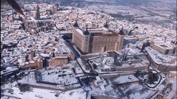 Espectacular vídeo de Toledo nevado desde el aire