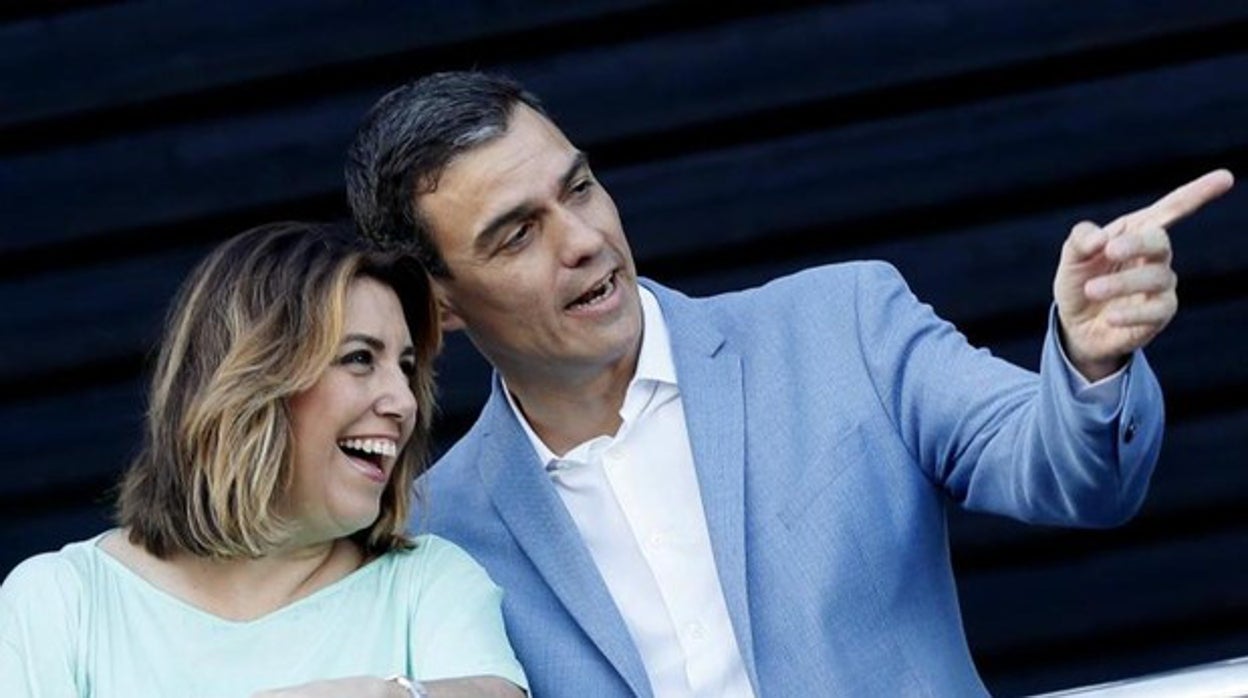 Susana Díaz junto a Pedro Sánchez en un acto electoral