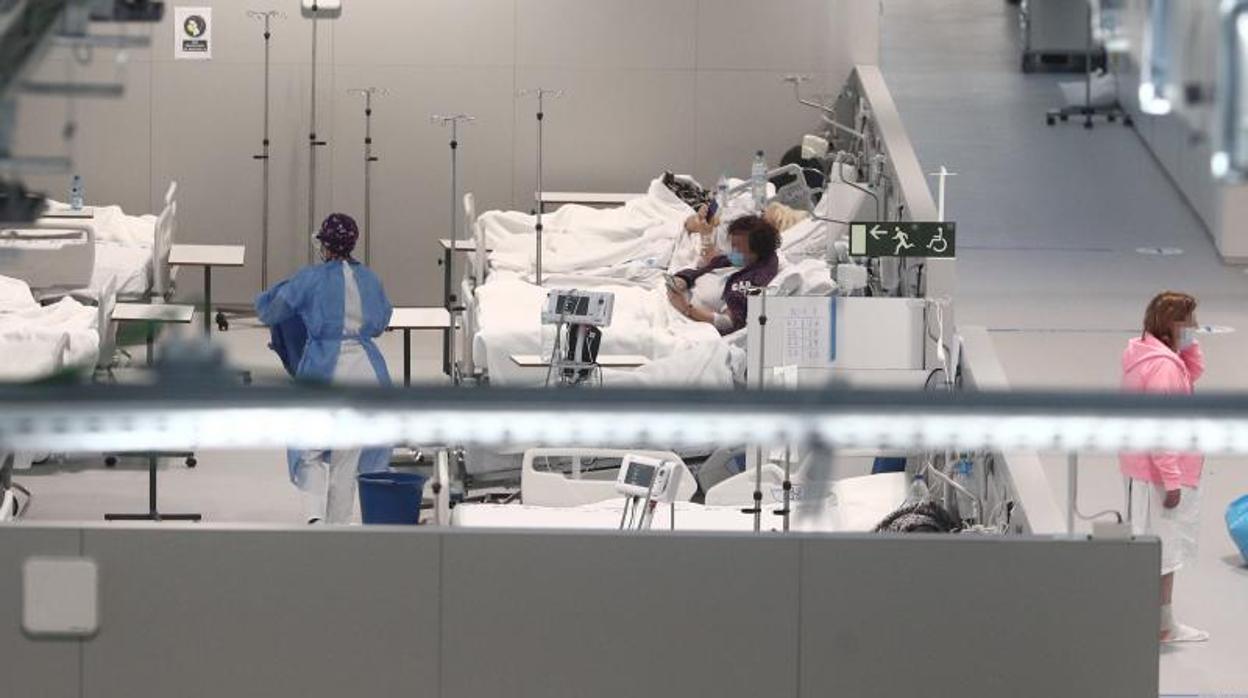 Varios pacientes en el interior de las instalaciones del Hospital Enfermera Isabel Zendal