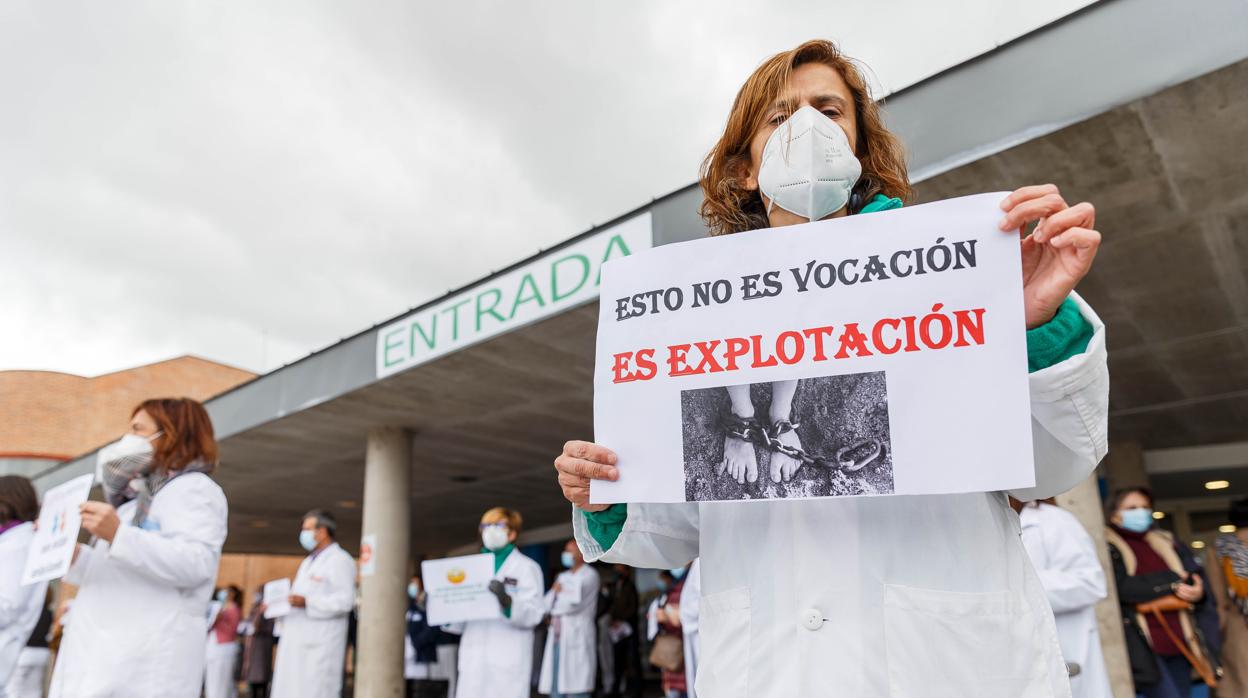 Manifestación en las puertas del Hospital General de Segovia, en una imagen de archivo