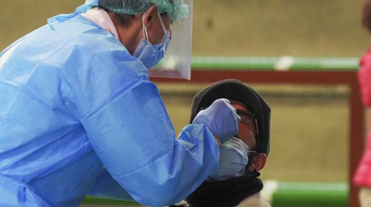 Sanitario tomando muestras para practicar un test de detección del Covid