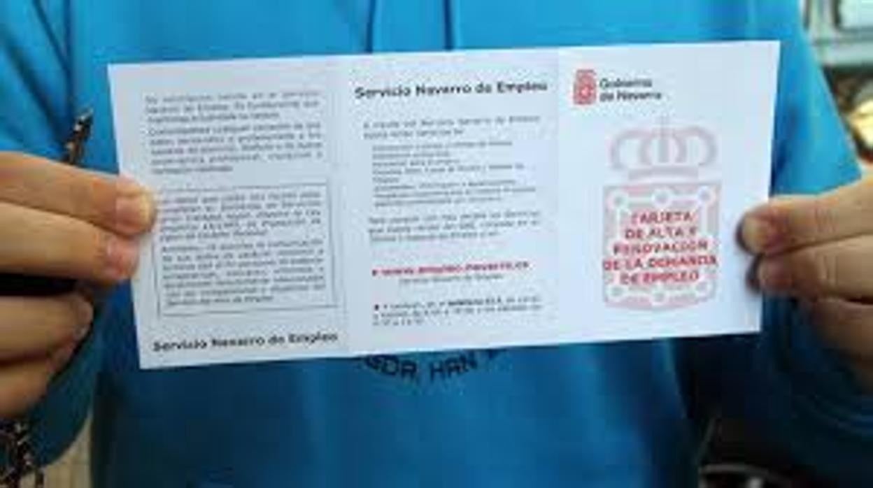 Una tarjeta de empleo del Gobierno de Navarra