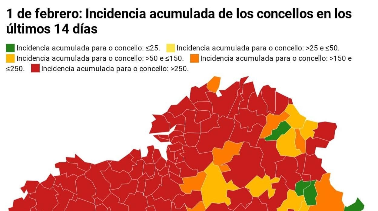 Coronavirus Galicia: estas son las restricciones, el número de casos y la incidencia de los concellos este inicio de febrero