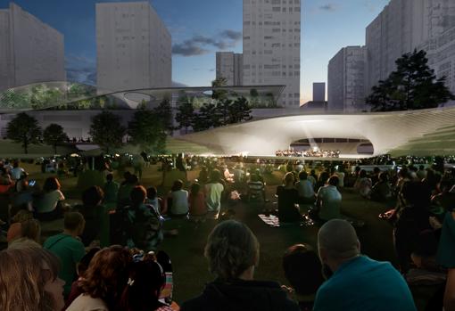 Recreación de espectáculos en la pradera