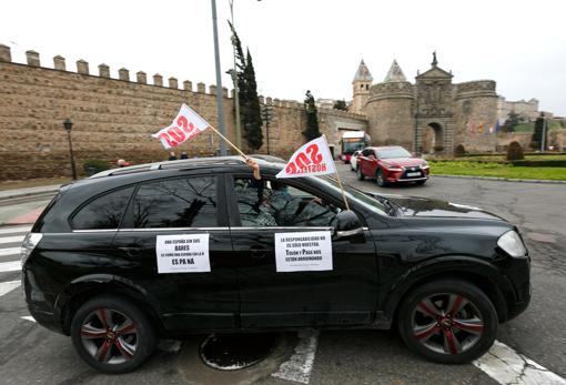 Uno de los vehículos que ha participado en la manifestación