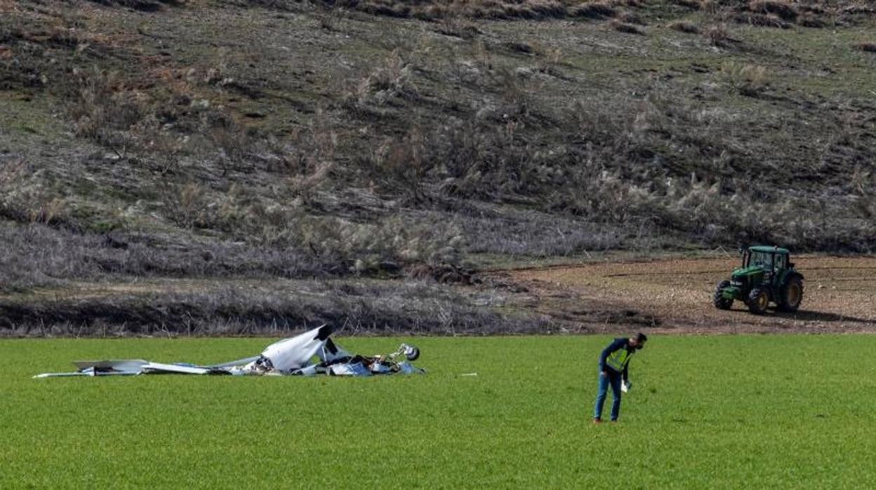 Estado en el que quedó la avioneta