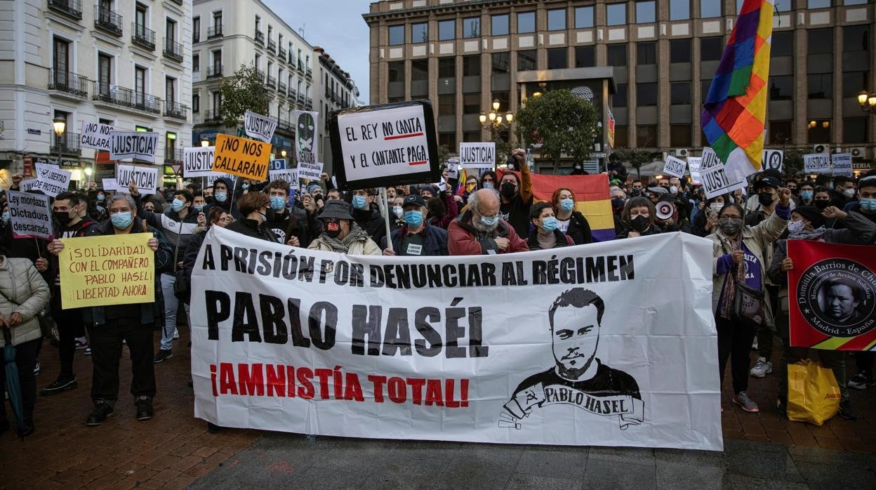 Mnifestación en apoyo de Pablo Hasel