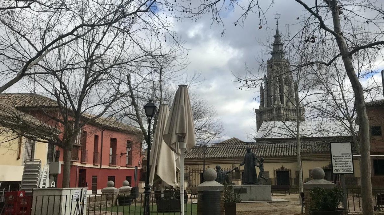 La hostelería está cerrada desde el 18 de enero, como se ve en esta plaza de Toledo