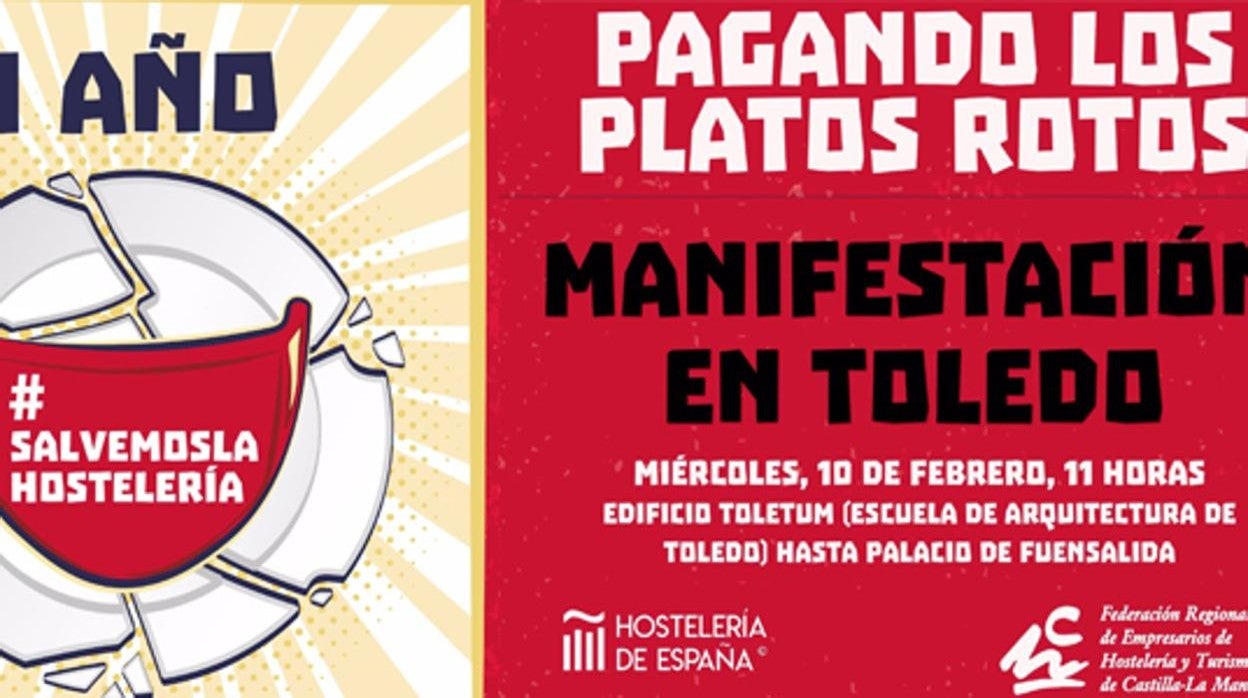 Cartel elaborado para la manifestación en Toledo