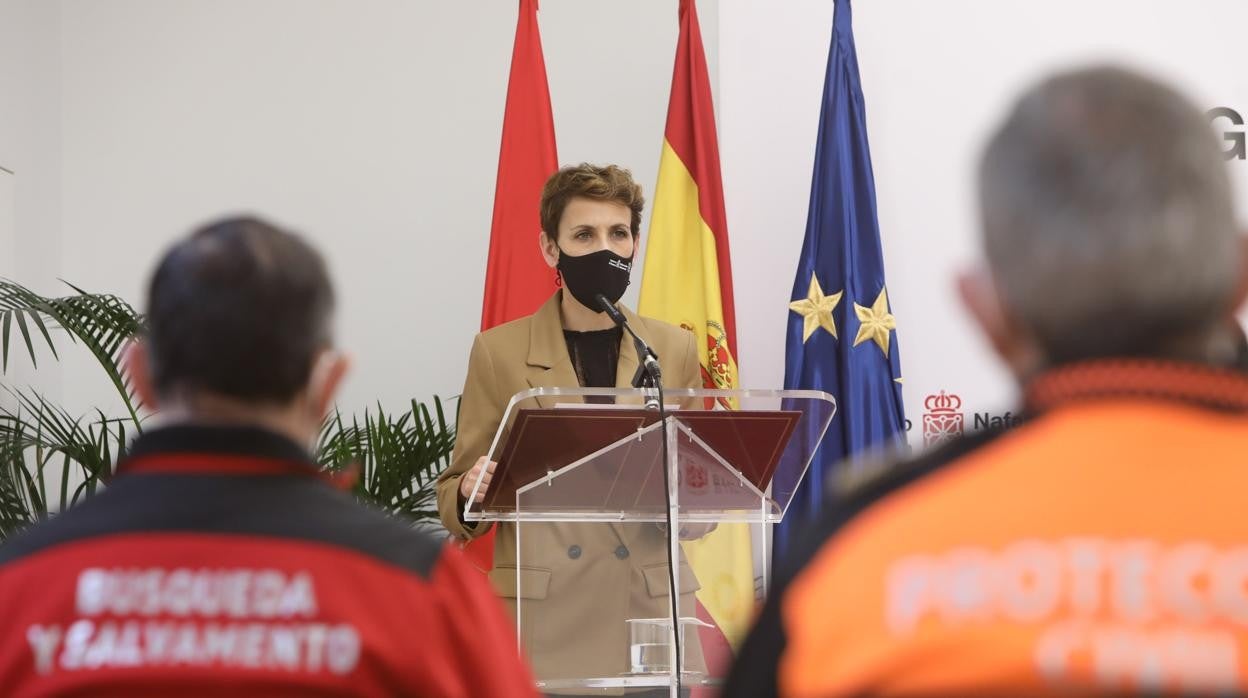 La presidenta del Gobierno de Navarra María Chivite en un acto protagonizado ayer.