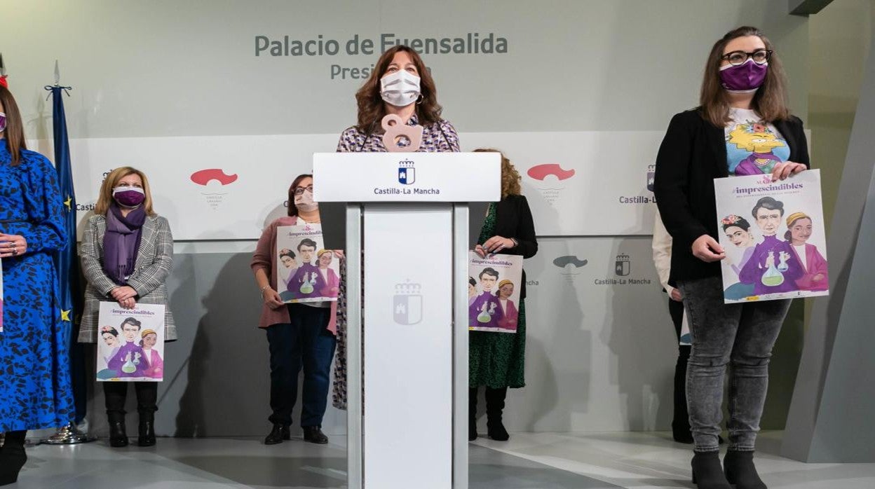 Presentación de la campaña de la Junta de Castilla-La Mancha con motivo del Día Internacional de la Mujer, que este año lleva el lema «Imprescindibles»