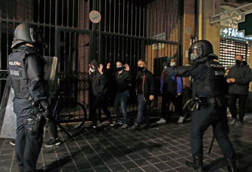 Imagen de la intervención policial de este jueves en Valencia