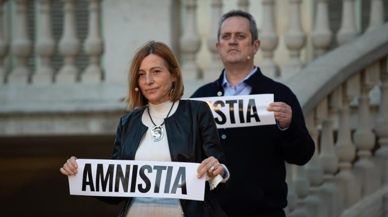 Carme Forcadell en un acto de unidad de los políticos presos