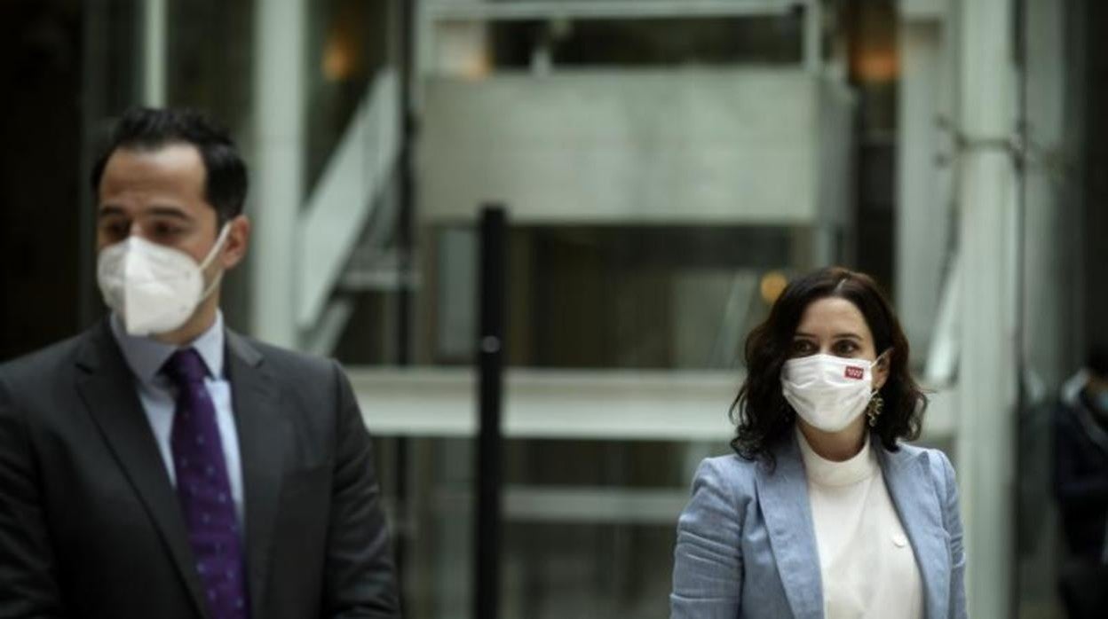 La presidenta Díaz Ayuso y el vicepresidente Aguado, en un acto reciente en la Real Casa de Correos