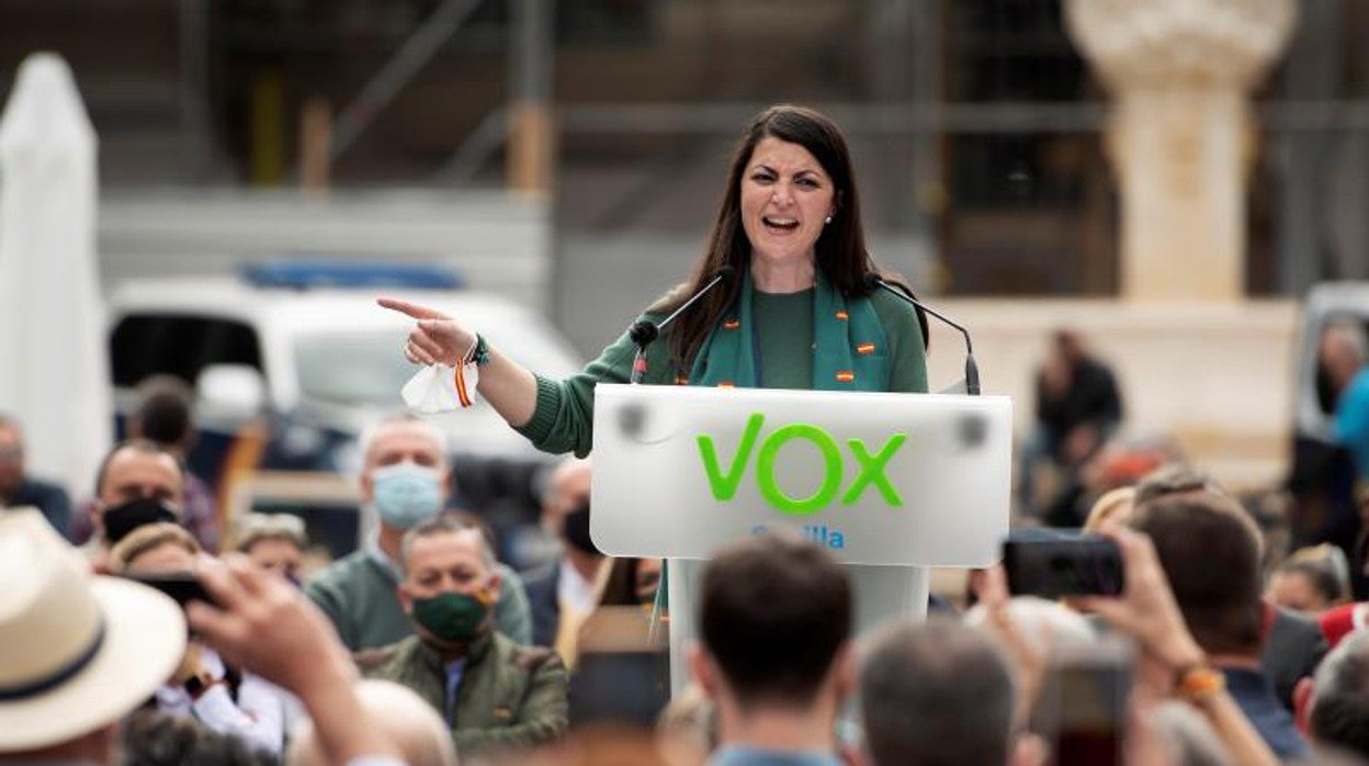 Macarena Olona, el 28 de febrero, Día de Andalucía, en un mitin en Sevilla