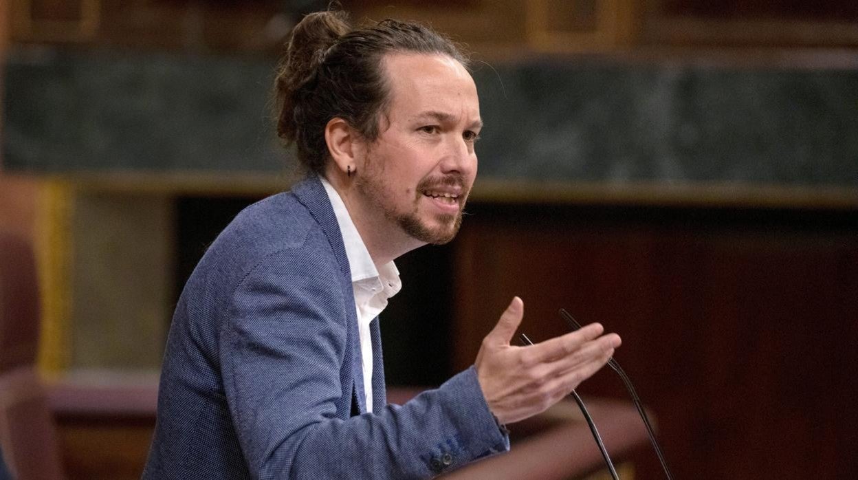 Pablo Iglesias durante su intervención en el pleno del Congreso de los Diputados