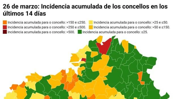 Coronavirus Galicia: esta es la situación de los concellos gallegos a las puertas de la Semana Santa