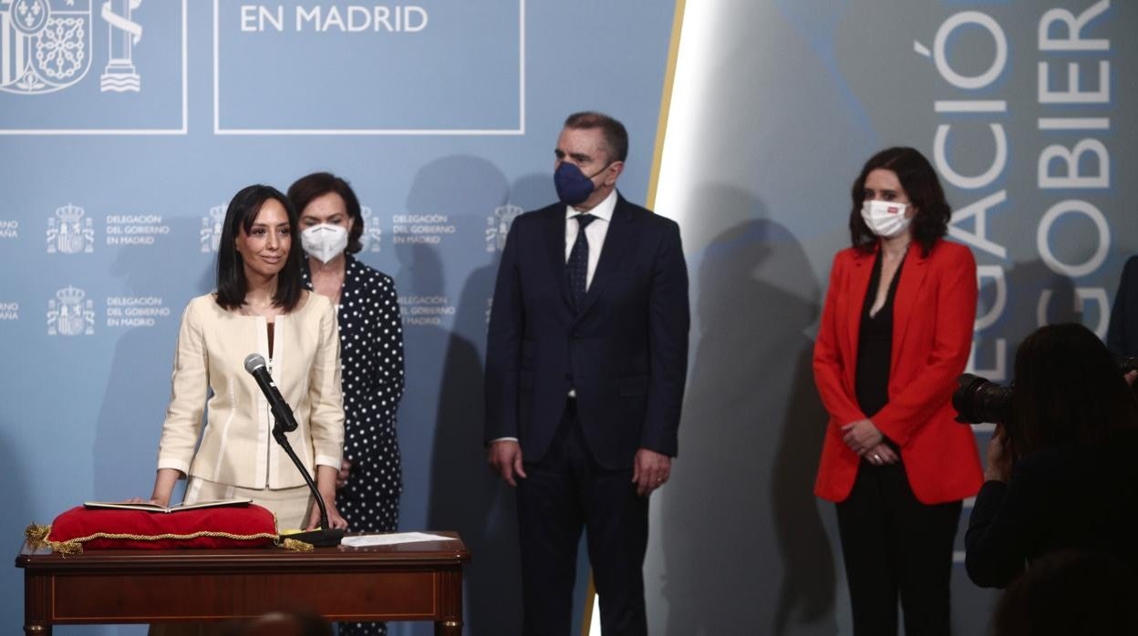 Mercedes González toma posesión como delegada del Gobierno acompañada por Carmen Calvo, José Manuel Franco e Isabel Díaz Ayuso