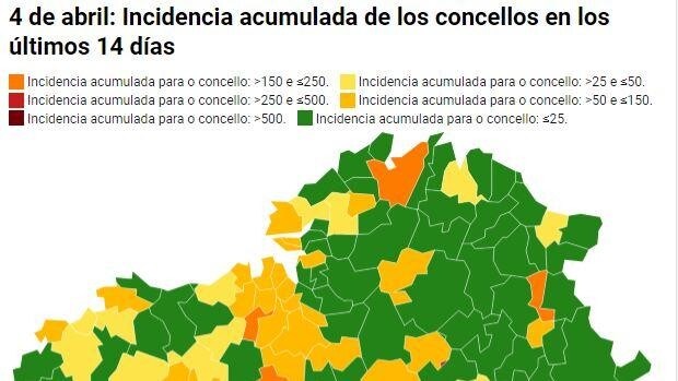 Coronavirus Galicia: Consulta en el mapa el impacto en cada concello este domingo