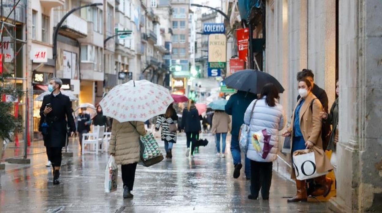 Transehúntes en la Calle Príncipe, Vigo