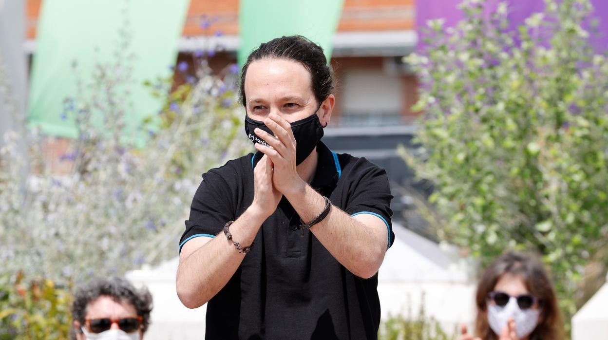 Pablo Iglesias durante un acto de precampaña