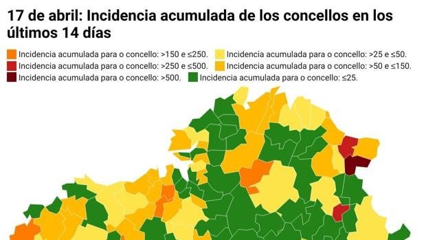 Coronavirus Galicia: comprueba los casos y la incidencia de tu concello este sábado