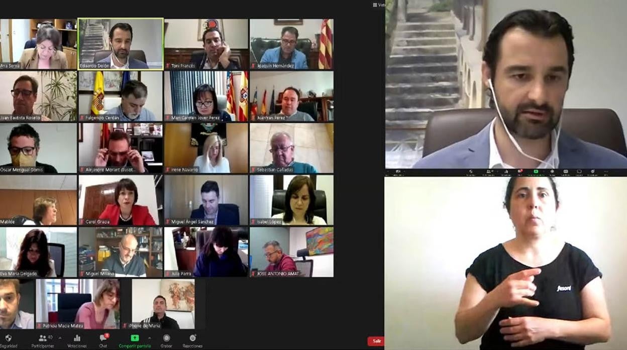 Un momento del Pleno virtual de la Diputación de Alicante, esta martes