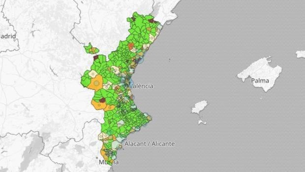 Mapa y listado de los últimos rebrotes de coronavirus en Valencia y situación de las residencias