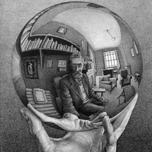Mano con esfera reflectante', de 1935