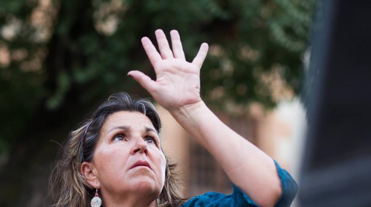 Susana Sánchez en una actuación en la plaza del Ayuntamiento