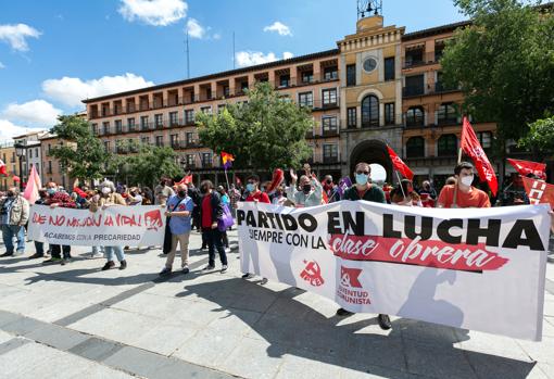 Las pancartas reivindicativas no han falto en la manifestación del 1 de mayo