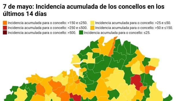 Coronavirus Galicia: esta es la incidencia y los casos de tu concello antes de eliminar el toque de queda