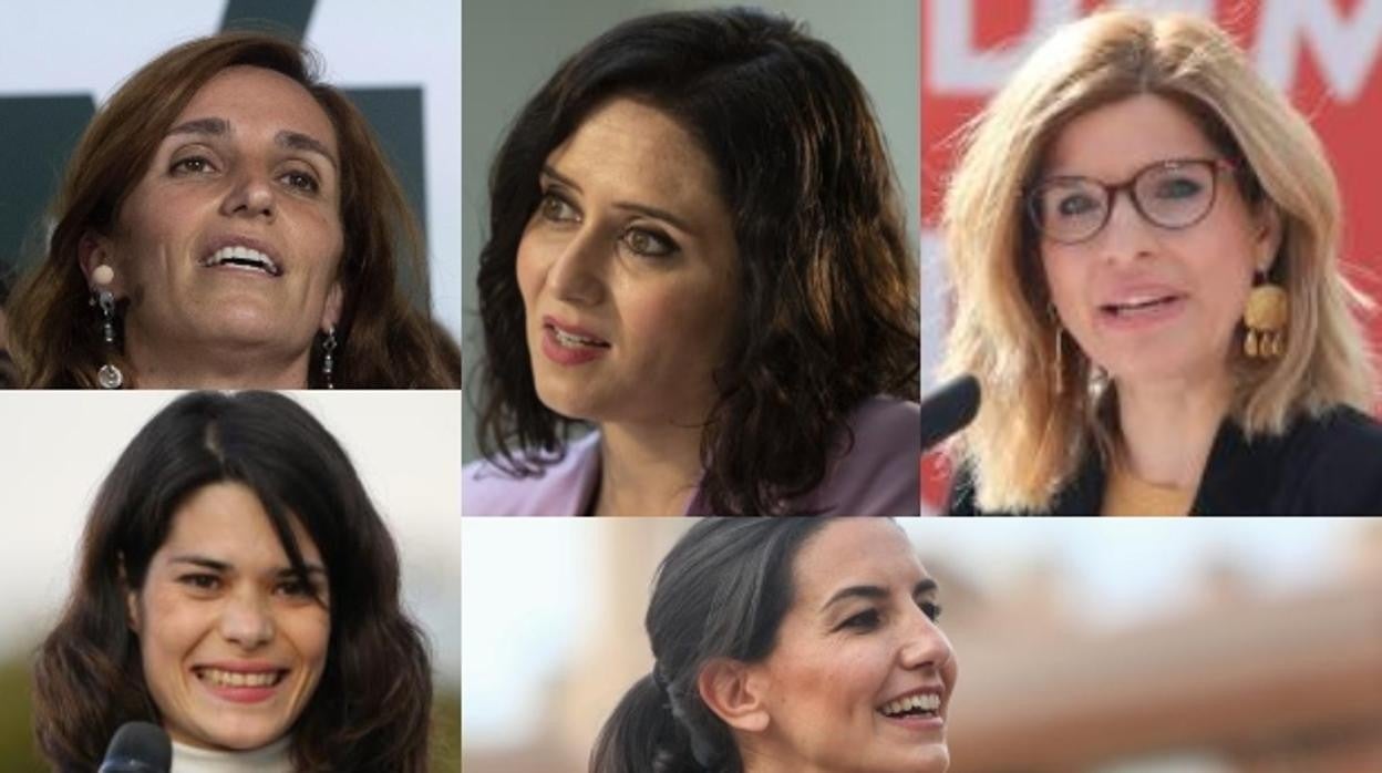 Las número 1 de los cinco partidos con representación en la Asamblea madrileña son actualmente mujeres