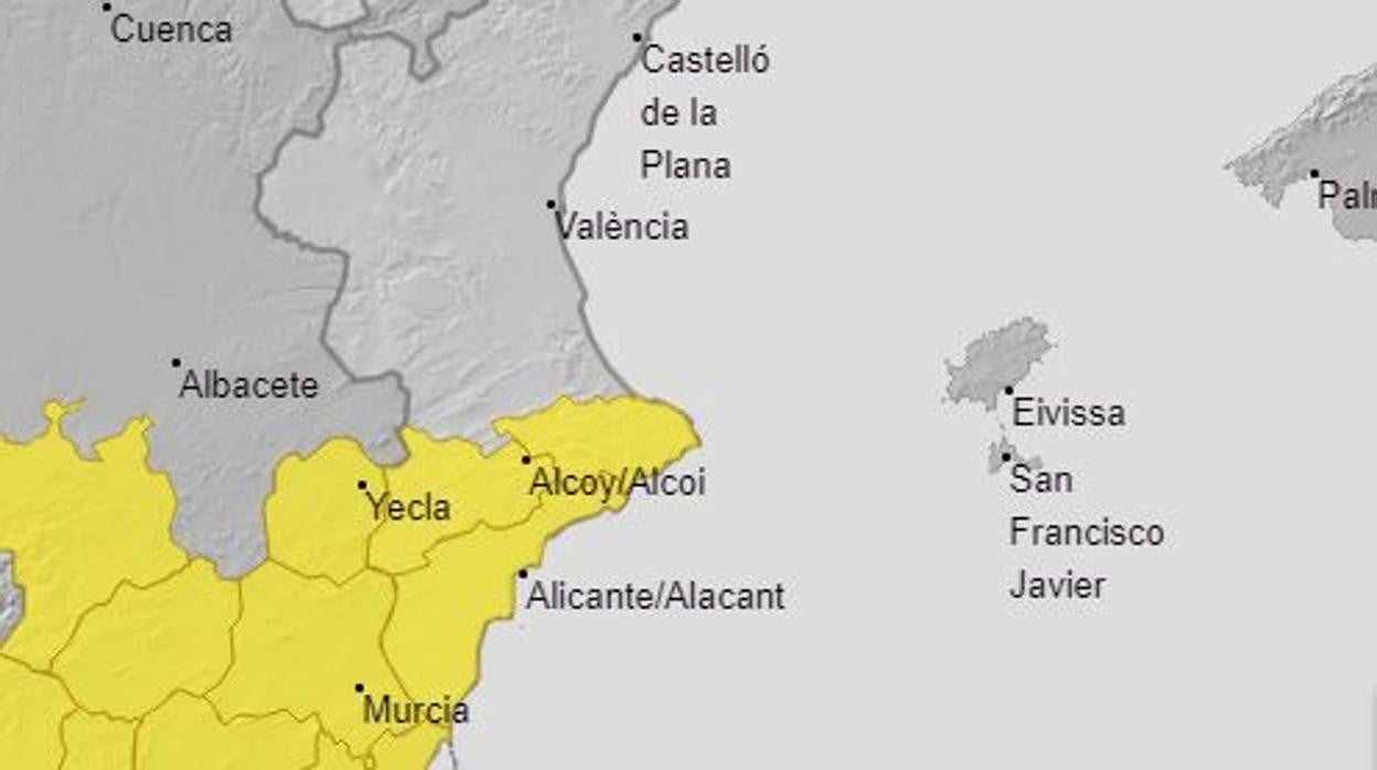 Alerta por una DANA que dejará fuertes lluvias en Valencia y Alicante el domingo