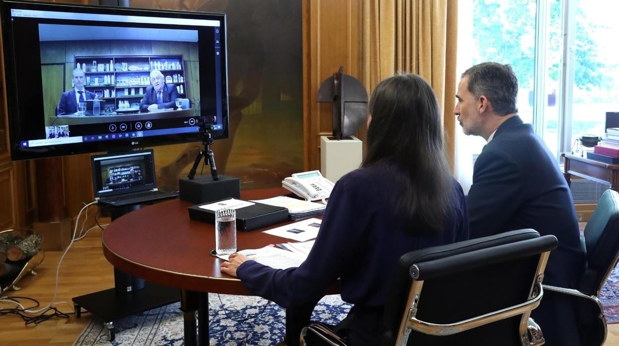 Los Reyes, en una videoconferencia durante la pandemia