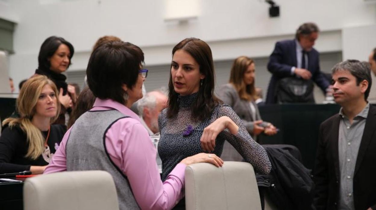 Rita Maestre, portavoz de Más Madrid, en un pleno municipal en Cibeles