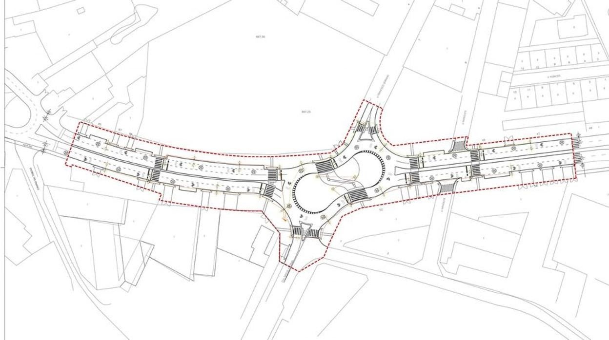 Plano del proyecto de construcción de la glorieta